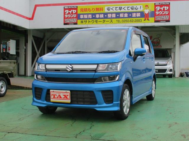 ワゴンＲ ハイブリッドＦＺ　セーフティパッケージ装着車　アイドリングストップ　衝突被害軽減ブレーキ　シートヒーター　ヘッドアップディスプレイ　ＬＥＤヘッドライト　ＥＴＣ　全方位モニター　メモリーナビ　フルセグＴＶ　純正アルミ（1枚目）