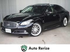 シーマ ハイブリッド VIP G メーカーHDDナビ 後席M BOSE 茶革 サンルーフ エアシート シートヒーター レーダークルーズ FCW LDW クルコン 電動シェード 車高調 20AW スエード調ルーフ 銀粉本木製インパネ 中古車画像