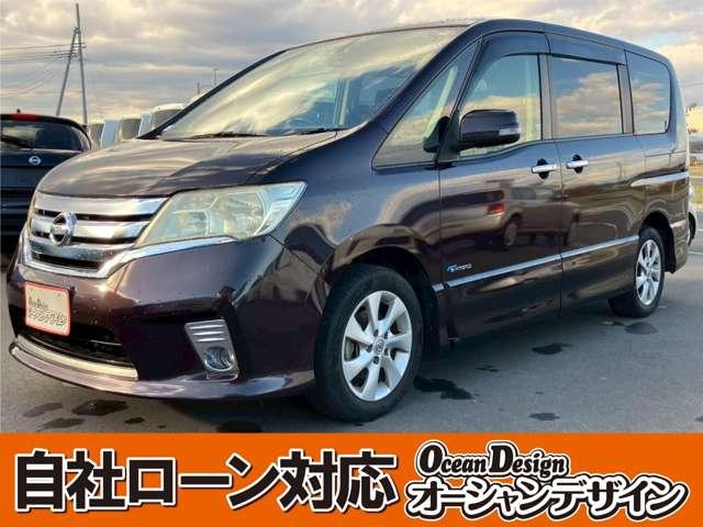 セレナ(日産) ハイウェイスター　Ｓ−ハイブリッド　Ｖセレクション　検Ｒ８／１０　キーレス　スマートキー　アイドリングストップ　両側パワースライドドア　フリップダウンモニター　寒冷地仕様　３列シート　フルフラット　ウォークスルー 中古車画像