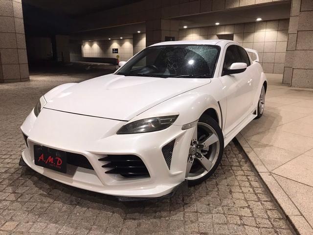 ＲＸ－８ タイプＳ　エアロ　ナビ　ＭＴ　ＨＩＤ　アルミホイール　盗難防止システム　衝突安全ボディ　ＡＢＳ　ＥＳＣ　ＣＤ　エアコン　パワーステアリング　パワーウィンドウ　運転席エアバッグ　助手席エアバッグ（1枚目）