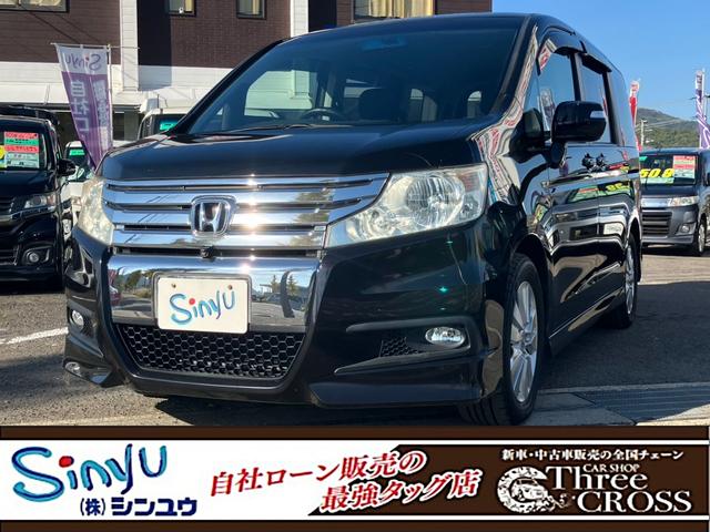ステップワゴンスパーダ(ホンダ) Ｚ　ＥＴＣ　全周囲カメラ　ナビ　　両側電動スライドドア　ＨＩＤ　スマートキー　電動格納ミラー　後席モニター　３列シート　チップアップシート　ＣＶＴ　アルミホイール　　盗難防止システム 中古車画像