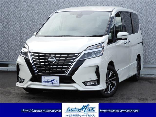 日産 セレナ ハイウェイスターＶ　エマージェンシーブレーキ　社外ナビ　全周囲カメラ　Ｂｌｕｅｔｏｏｔｈ　両側パワースライドドア　ＥＴＣ　ドラレコ　ＬＥＤヘッドライト　ブラインドスポットモニター　デジタルインナーミラー　レーダークルコン