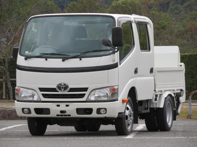 トヨタ トヨエース １．１ｔ　全低床　Ｗキャブ　パワーゲート　内寸－長２０３／幅１６１／高３７・新明和・床鉄・アームパワーゲート・１４４馬力ターボ