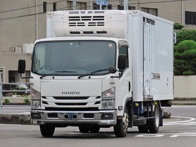 エルフトラック ３ｔ　ワイドロング　冷凍車　パワーゲート　内寸－長４３３／幅１９８／高１８１・東プレ・床縞アルミ・ラッシング２段・リア観音開・格納パワーゲート・昇降能力１０００ｋｇ・パワーゲート寸法－幅２００／奥行１２０・低温設定・１５０馬力ターボ