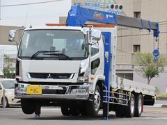 ファイター 9.7t 増トンワイド 4段クレーン付ハイジャッキ 内寸-長647/幅235/高20・タダノ・床板・内フック5対・4段クレーン・ラジコン・フックイン・2.93t吊り・ML警報型・自動張出・格納ジャッキ・アオリ4方開・ウインチ・歩み掛け・270馬力ターボ 中古車画像