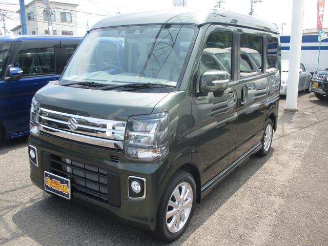 エブリイワゴン(スズキ) ＰＺターボスペシャル　届出済未使用車　ハイルーフ　衝突被害軽減ブレーキ　両側パワースライドドア　ＬＥＤヘッドライト　運転席シートヒーター　電動オートステップ　純正１４アルミ　本革巻きステアリング　アイドリングストップ 中古車画像