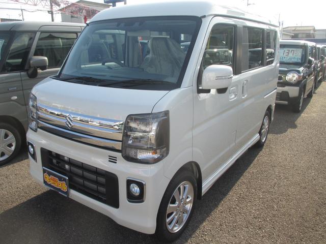 エブリイワゴン(スズキ) PZターボスペシャル 届出済未使用車 衝突被害軽減ブレーキ ハイルーフ 両側パワースライドドア LEDヘッドライト 電動オートステップ 純正14アルミ 運転席シートヒーター 本革巻きステアリング 中古車画像