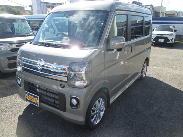 エブリイワゴン PZターボスペシャル 届出済未使用車 衝突被害軽減ブレーキ ハイルーフ 両側パワースライドドア LEDヘッドライト 電動オートステップ 純正アルミ 運転席シートヒーター 本革巻きステアリング プッシュスタート(1枚目)