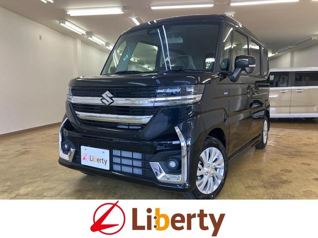 スペーシアカスタム(スズキ) ハイブリッドＧＳ　両側スライド・片側電動　クリアランスソナー　オートクルーズコントロール　レーンアシスト　衝突被害軽減システム　オートライト　ＬＥＤヘッドランプ　スマートキー　アイドリングストップ　電動格納ミラー 中古車画像