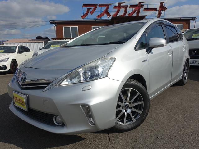 プリウスアルファ(トヨタ) Ｇ　７人乗り　走行７万ｋｍ　ＴＲＤ１６ＡＷ　８型ＨＤＤナビ　フルセグＴＶ　ＴＶキット　リアモニター　フロント（車速連動）バックカメラ　ＥＴＣ　ＬＥＤヘッドライト　オプションフロント＆リアメッキガーニッシュ 中古車画像