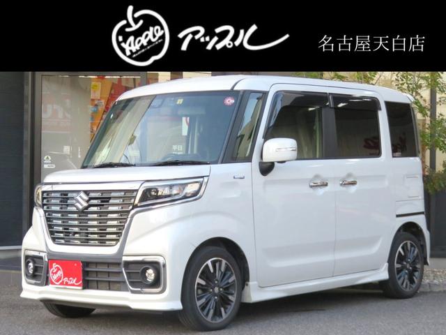 スペーシアカスタム ハイブリッドＸＳ　ワンオーナー　禁煙車　スマートキー　プッシュスタート　純正ナビ　フルセグＴＶ　ＬＥＤヘッドライト　両側電動スライドドア　ＥＴＣ　レーダーブレーキサポート　ソナー　レーン逸脱警報　リアテーブル