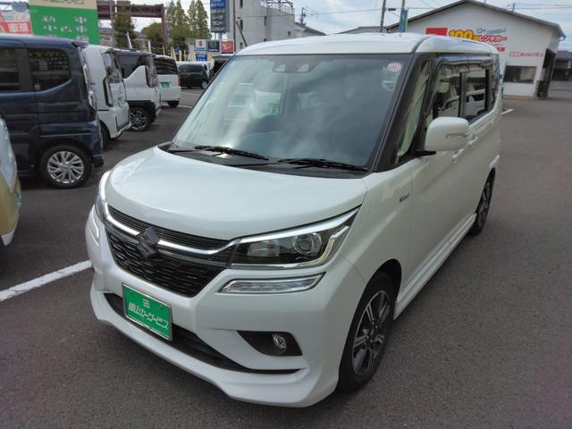 ソリオバンディット(スズキ) ハイブリッドＭＶ　ナビ　ＴＶ　クリアランスソナー　オートクルーズコントロール　レーンアシスト　衝突被害軽減システム　両側スライド・片側電動　オートライト　ＬＥＤヘッドランプ　スマートキー　アイドリングストップ 中古車画像