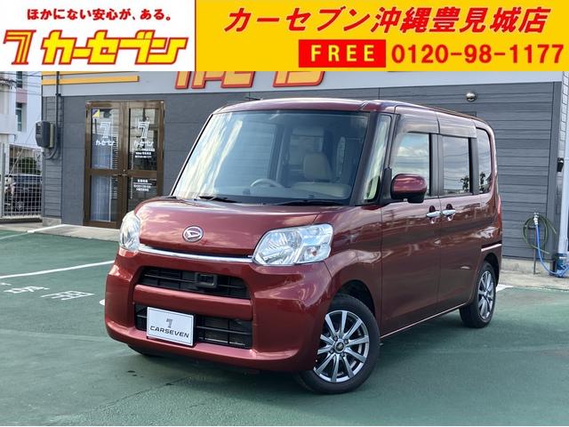 沖縄県の中古車ならタント Ｘ　スマートセレクションＳＡ　左側パワースライドドア　ナビ　ＴＶ　Ｂｌｕｅｔｏｏｔｈ　　衝突軽減システム　バックカメラ　アイドリングストップ　１４インチ社外アルミホイール　プッシュスタート　後席シェード　３／２７エアコン修理済