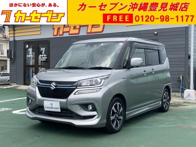 スズキ ソリオバンディット ハイブリッドＳＶ　両側電動スライドドア　ＳＤナビ　前席シートヒーター　車線逸脱警報　全周囲カメラ　フルセグＴＶ　Ｂｌｕｅｔｏｏｔｈ再生　ＥＴＣ　ＬＥＤヘッドライト　純正１５インチアルミホール　クルーズコントロール