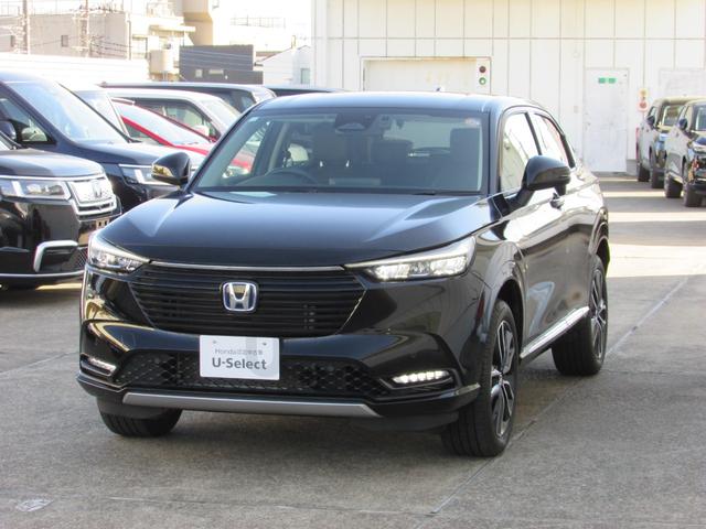 ヴェゼル(ホンダ) ｅ：ＨＥＶＺ　９インチコネクテッドディスプレイ　前後ドラレコ　ＥＴＣ２．０　パノラミックビューモニター　１オナ　スマキ　フルオートエアコン　Ｄレコ　エアバッグ　両席エアバック　Ｒカメ　記録簿付　パワーウィンドウ 中古車画像