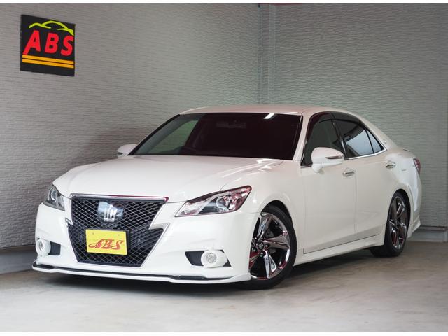 沖縄県の中古車ならクラウン アスリートＳ　ＴＥＩＮ車高調・フロントエアロ・リアスポイラー・黒革調シートカバー・アルミペダル・社外カーボン調ステアリング・純正ナビ・ＴＶキャンセラー
