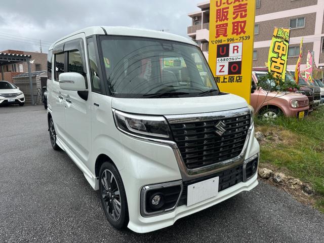 沖縄県の中古車ならスペーシアカスタム ハイブリッドＸＳ　本土仕入　社外ＳＤナビ　フルセグＴＶ　ＣＤ　ＤＶＤ　Ｂｌｕｅｔｏｏｔｈ　バックカメラ　両側パワースライドドア　プッシュスタート　スマートキー　純正ＡＷ　ＬＥＤヘッドライト　フォグライト