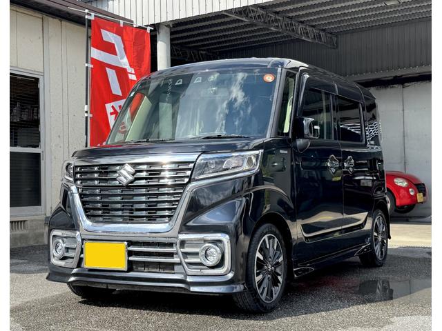 沖縄県名護市の中古車ならスペーシアカスタム ハイブリッドＸＳターボ　９インチナビ・前後ドラレコ・衝突軽減ブレーキ・追従レーダークルーズ・Ｂｌｕｅｔｏｏｔｈ・ハーフレザーシート・パドルシフト・後席エアコン送風・両側電動スライドドア・バックカメラ・後部座席テーブル