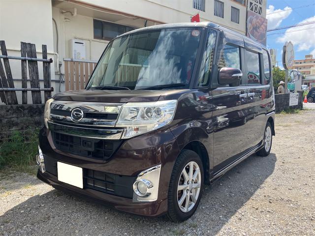 沖縄県の中古車ならタント カスタムＸ　ＳＡ　スマートキー　プッシュスタート　衝突軽減システム　左側パワースライドドア　純正１４インチアルミ　ＴＶ　Ｂｌｕｅｔｏｏｔｈ機能　バックカメラ　ＥＴＣ