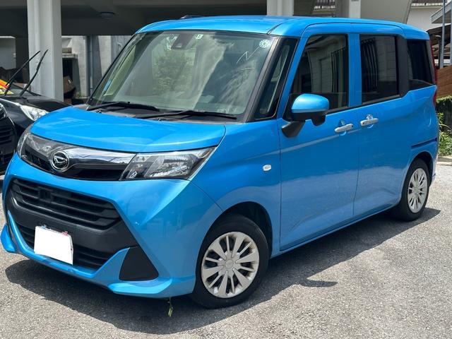 沖縄県の中古車ならトール Ｘ　ＳＡＩＩ　バックカメラ　左側ＰＷスライドドア　プッシュスタート　衝突被害軽減ブレーキ　アイドリングストップ　ＥＴＣ　スマートキー　ＣＤ　ＤＶＤ　ラジオ　ＵＳＢ　ＡＵＸ　光軸調整　リアサンシェード