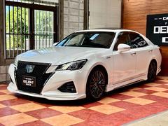 クラウンハイブリッド アスリートS J-フロンティアリミテッド ●後期モデル●特別仕様車●ムーンルーフ●黒革シート●シートベンチレーション●純正OP18インチAW●コンビハンドル●LEDヘッドライト●車高調●フロントスポイラー●サイドステップ●トランクスポイラー 中古車画像