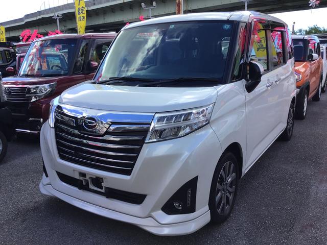 沖縄県島尻郡八重瀬町の中古車ならトール カスタムＧ　ターボ　ＳＡＩＩ　ナビ／ＴＶ／ＤＶＤ／Ｂｌｕｅｔｏｏｔｈ　バックカメラ　ＥＴＣ　キーフリー　プッシュスタート　両側パワースライドドア　純正アルミホイール　クルーズコントロール