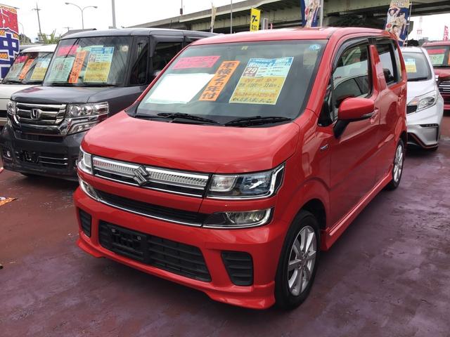 沖縄県の中古車ならワゴンＲ ハイブリッドＦＺ　ナビ／ＴＶ／ＤＶＤ／Ｂｌｕｅｔｏｏｔｈ　ＥＴＣ　キーフリー　プッシュスタート　アイドリングストップ　純正アルミホイール　ステアリングスイッチ　オートエアコン　オートライト