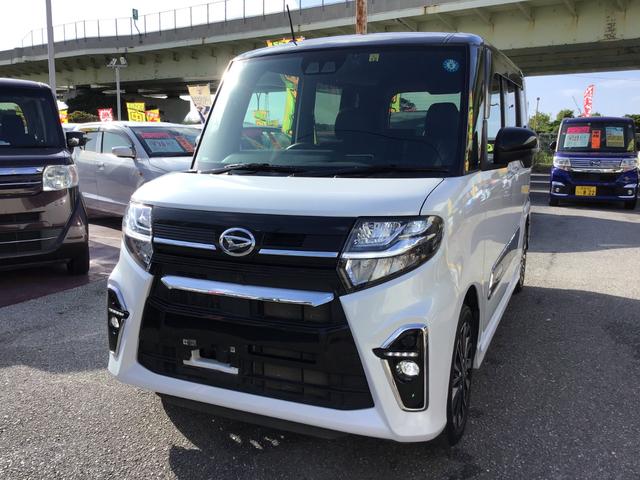 沖縄県の中古車ならタント カスタムＲＳ　純正９インチナビ／ＴＶ／ＤＶＤ／Ｂｌｕｅｔｏｏｔｈ　パノラマモニター　ドライブレコーダー　ＥＴＣ　純正アルミホイール　両側パワースライドドア