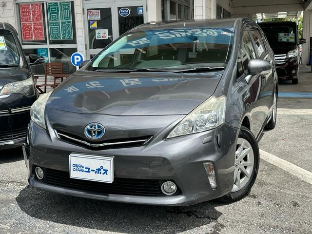 沖縄県沖縄市の中古車ならプリウスアルファ Ｇ　ＥＴＣ　ステアスイッチ　革巻きシフト　ＡＵＴＯライト　純正ナビ　純正オーディオ　バックカメラ