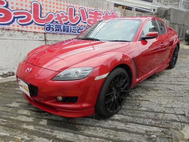 ＲＸ－８ タイプＳ　ＭＴ６速／社外マフラー／ＴＶ・ナビ・ＤＶＤ再生・バックモニター／本革皮パワーシート／フルエアロ