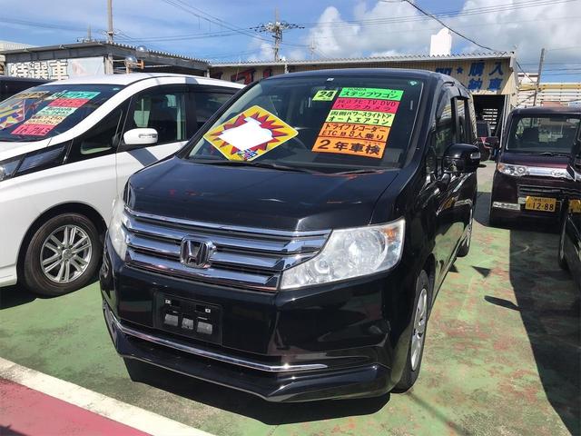 沖縄の中古車 ホンダ ステップワゴン 車両価格 78万円 リ済込 2012(平成24)年 10.6万km ブラック