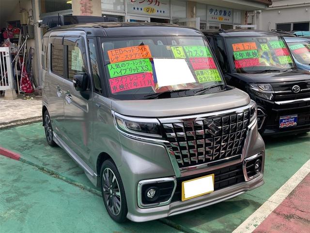 沖縄県うるま市の中古車ならスペーシアカスタム ハイブリッドＸＳ　純正大型ナビ　全方位カメラ　ドライブレコーダー　両側パワースライドドア　プッシュスタート　スマートキー　アイドリングストップ　ＬＥＤライト　ＥＴＣ　ステアリングスイッチ