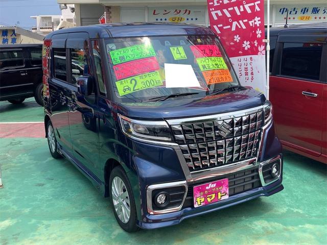 沖縄県うるま市の中古車ならスペーシアカスタム ハイブリッドＧＳ　純正大型ナビ　純正ドライブレコーダー　全方位モニター　左側パワースライドドア　スマートキー　プッシュスタート