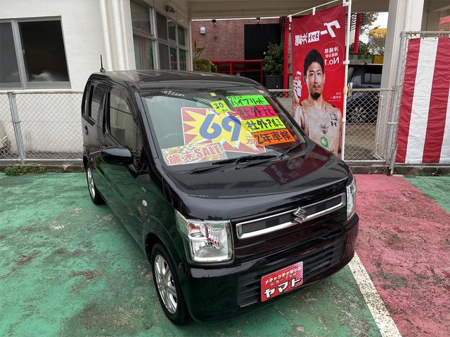 沖縄県の中古車ならワゴンＲ ハイブリッドＦＺ　スマートキー　キーレスエントリー　アイドリングストップ　フルフラット　シートヒーター