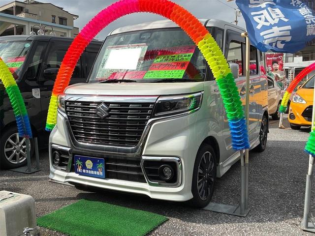 沖縄県中頭郡西原町の中古車ならスペーシアカスタム ハイブリッドＸＳターボ　純正アルミホイール　両側パワースライドドア　アイドリングストップ　ステアリングスイッチ　ＬＥＤヘッドライト　スマートキー　オートクルーズコントロール　シートヒーター