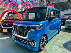 スペーシアカスタム ハイブリッドXSターボ ツートンカラー☆パワフルターボ☆8型フルセグTVナビ 全周囲パノラマモニター ブルートゥース ETC付き リアサーキュレーター搭載 両側電動スライドドア 黒革調ハーフレザーシート オートエアコン 中古車画像