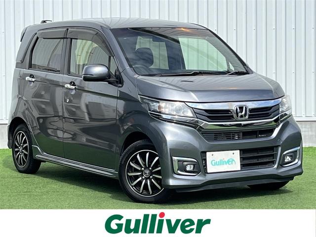 沖縄県那覇市の中古車ならＮ－ＷＧＮカスタム Ｇ・Ｌパッケージ　禁煙車　社外ナビ【ＣＤ／ＤＶＤ／フルセグＴＶ／ＢＴ】　クルコン　ハーフレザー　ビルトインＥＴＣ　横滑り防止装置　ＬＥＤ　フォグランプ　オートライト　１４インチ社外アルミ　スマートキー