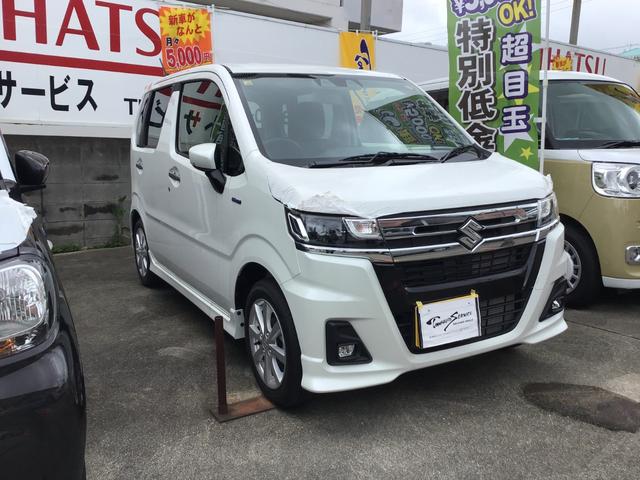 沖縄の中古車 スズキ ワゴンＲカスタムＺ 支払総額 167万円 リ未 2023(令和5)年 8km パールホワイト