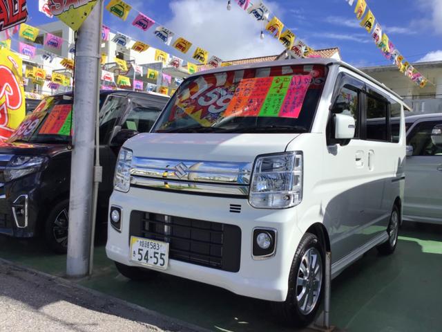 沖縄県の中古車ならエブリイワゴン ＰＺターボスペシャル　デュアルブレーキサポート　スズキ純正ナビ　フルセグ　Ｂｌｕｅｔｏｏｔｈ　ＤＶＤバックモニター　両側パワースライドドア　ステップ　コーナーセンサー