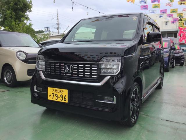 沖縄県の中古車ならＮ－ＷＧＮカスタム Ｌ・ターボホンダセンシング　ホンダ純正ワイドナビ　フルセグ　Ｂｌｕｅｔｏｏｔｈ　ＤＶＤ　バックモニター　ハーフレザーシート　ホンダ純正アルミ　ヘッドライト　ＬＥＤ　フォグランプ　ＬＥＤ　ブレーキホールド