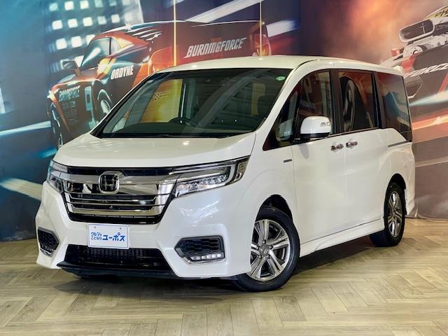 沖縄県の中古車ならステップワゴンスパーダ スパーダハイブリッド　Ｇ・ＥＸ　ホンダセンシング　ワンオーナー　ＯＰ１０年保証対象　純正１０インチナビ（フルセグ　ＤＶＤ　Ｂｌｕｅｔｏｏｔｈ　ＣＤ　ＵＳＢ）　全方位カメラ　前後ドライブレコーダー　ビルトインＥＴＣ　両側パワースライドドア　ＬＥＤライト