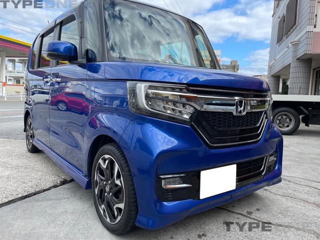 沖縄県の中古車ならＮ－ＢＯＸカスタム Ｇ・Ｌホンダセンシング　本土車両　ギャザスナビ　フルセグＴＶ　Ｂｌｕｅｔｏｏｔｈ　ＥＴＣ　バックモニター　ターボ専用１５インチアルミホイル　タイヤ新品　両側パワースライドドア　純正ＬＥＤヘッドライト