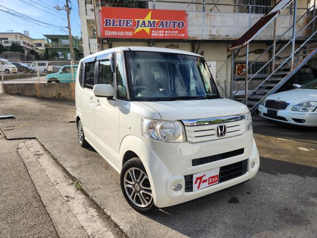 沖縄県浦添市の中古車ならＮ－ＢＯＸ＋ Ｇ・ターボパッケージ　タービン交換済　両側パワースライドドア　純正ナビＴＶＢｌｕｅｔｏｏｔｈＤＶＤ　バックカメラ　シートカバー　純正１４インチアルミ　ワンオーナー車　ＥＴＣ