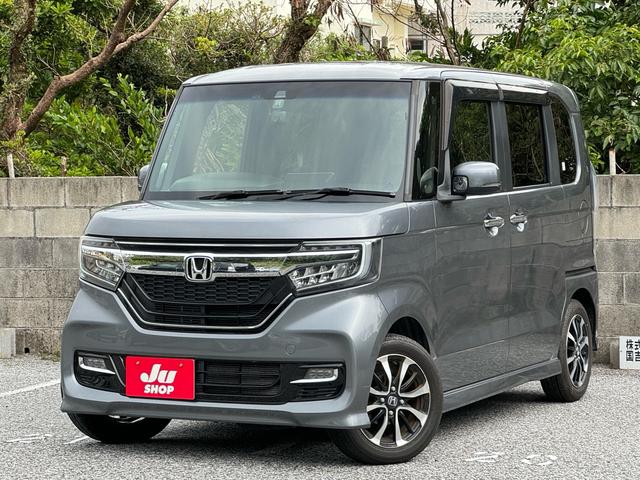 沖縄県那覇市の中古車ならＮ－ＢＯＸカスタム Ｇ・Ｌホンダセンシング　ワンオーナー　走行１９１６５ｋｍ　ナビ　ＴＶ　バックカメラ　ＥＴＣ　レーダークルーズコントロール　ドライブレコーダー　革調シートカバー　純正１４インチアルミ