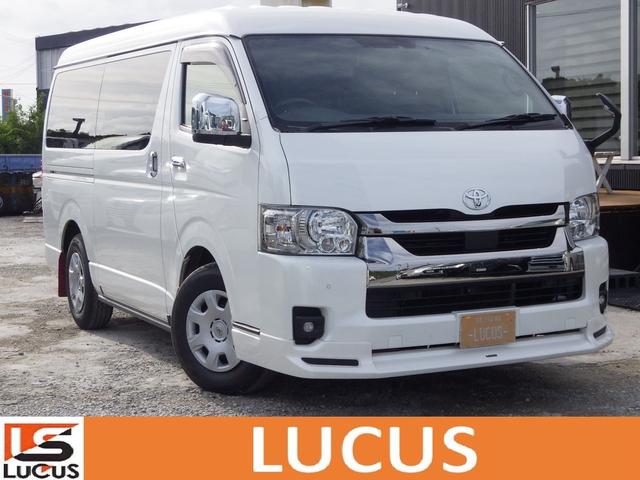 沖縄県の中古車ならハイエースバン スーパーＧＬ　ダークプライムＩＩ　内地中古　軽油　ＡＴ　インパネウッド調パネル　パーキングサポートブレーキ　両側パワースライドドア　リヤーヒーター＆クーラー　ＴＶ　ナビバックモニター　５人乗り　プッシュスタート