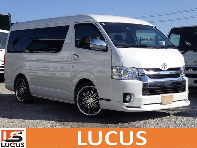 ハイエースワゴン(トヨタ) ＧＬ　１０人乗り　ガソリン　インパネ式ＡＴ　内地中古　ＰＳ　ＰＷ　ダブルエアコン　左側パワースライドドア　ＥＴＣ　ラジオ　ＴＶ　Ｂｌｕｅｔｏｏｔｈ　バックカメラ　フリップダウンモニター　Aftermarketホイール　エアロ 中古車画像