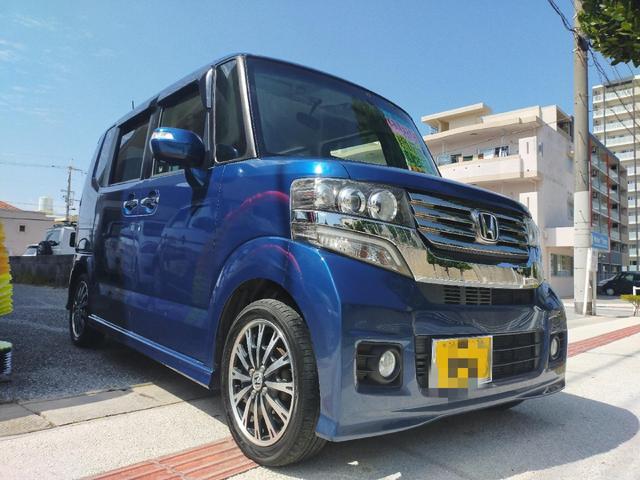 沖縄の中古車 ホンダ Ｎ－ＢＯＸカスタム 車両価格 83万円 リ済込 2013(平成25)年 9.6万km ブルー