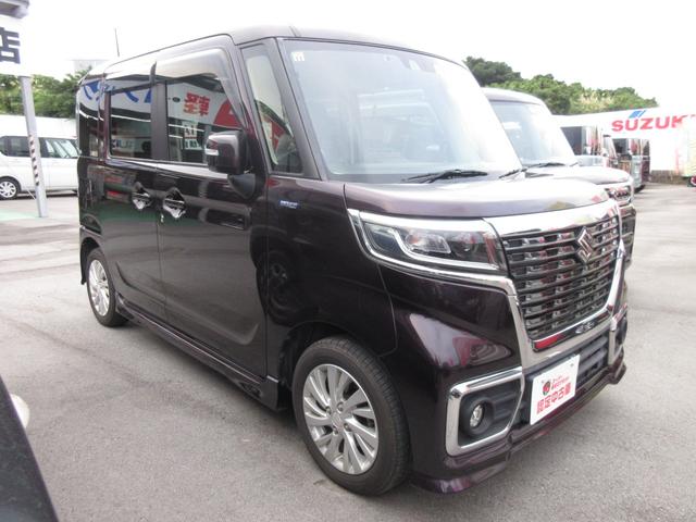 スペーシアカスタム(スズキ) ハイブリッドＧＳ　当社メンテナンス車両・ワンオーナー・踏み間違い防止機能・左側パワースライドドア・Aftermarketフルセグナビ・ステリモ・バックカメラ・ＥＴＣ・純正１４インチアルミ・パープル 中古車画像