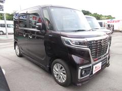 スペーシアカスタム ハイブリッドGS 当社メンテナンス車両・ワンオーナー・踏み間違い防止機能・左側パワースライドドア・社外フルセグナビ・ステリモ・バックカメラ・ETC・純正14インチアルミ・パープル 中古車画像