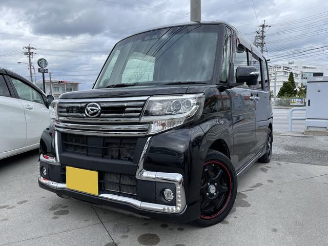 沖縄県の中古車ならタント カスタムＲＳ　トップエディションＳＡＩＩＩ　両側パワースライドドア　アイドリングストップ　電動格納ミラー　プッシュスタート　スマートキー　衝突軽減システム　横滑り防止　ｃａｒｒｏｚｚｅｒｉａナビ　バックカメラ　２年保証対象車